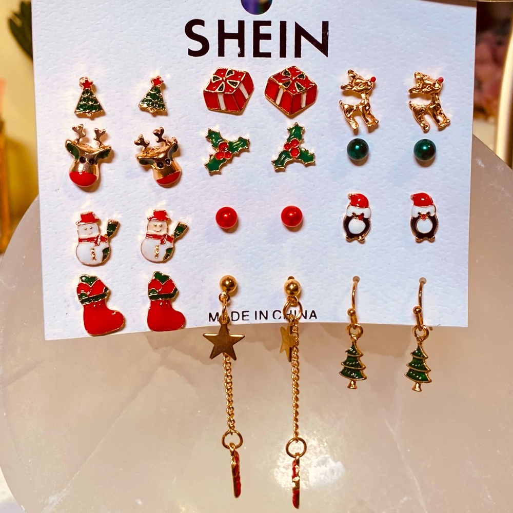 SHEIN Holiday Earrings 12 Pairs
